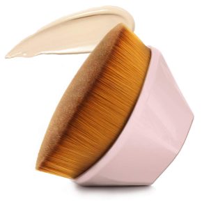 Daubigny Hexagon Flat Top Kabuki Brush for Liquid Cream Powder, Light Pink