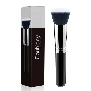 Daubigny Flat Top Foundation Brush for Liquid Powder Blending, Black