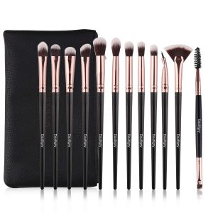 Daubigny 12PCS Eye Shadow Concealer Eyebrow Makeup Brushes Set, Black